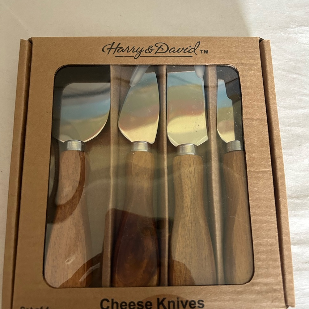 Cheese Knives Set - Brown and Silver